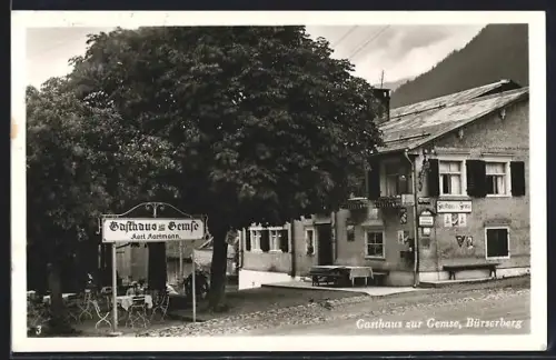 AK Bürserberg, Gasthaus zur Gemse von der Strasse gesehen