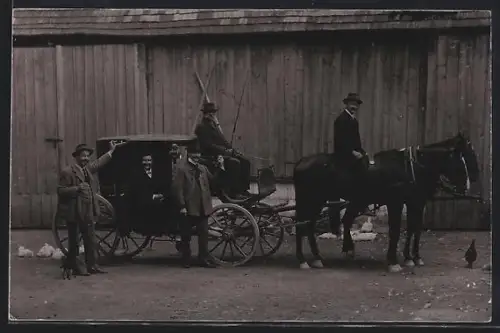 AK Sieghartskirchen, Neusiedl, Jagdwagen und Jagdreiter