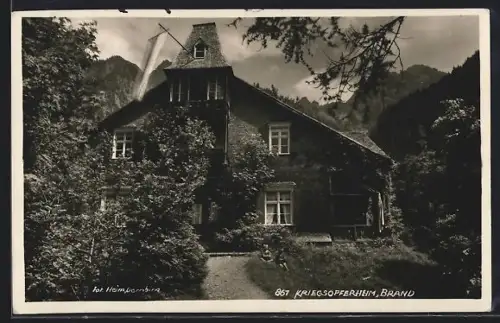 AK Brand, Kriegsopferheim mit Grünanlagen