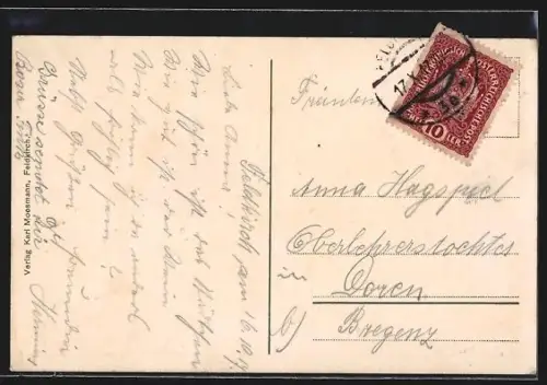 AK Feldkirch, Strassenpartie mit Geschäft von Albert Ender