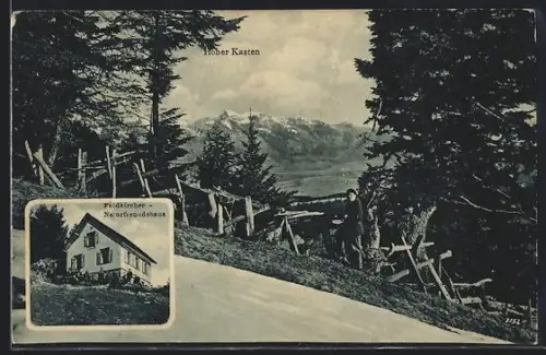 AK Feldkirch, Naturfreundehaus und Gebirgspanorama mit Hohem Kasten