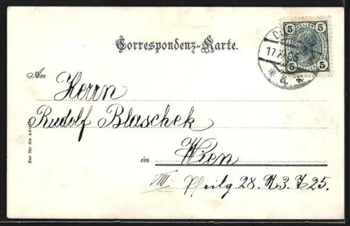 AK Dornbirn, Bahnhofstrasse mit Gasthaus zur Linde