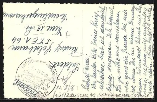 Foto-AK Mürzzuschlag /Steyermark, Deutsche Gemeindeverwaltungsschule, Aussenansicht