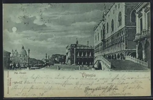 Mondschein-AK Venezia, Pal. Ducale