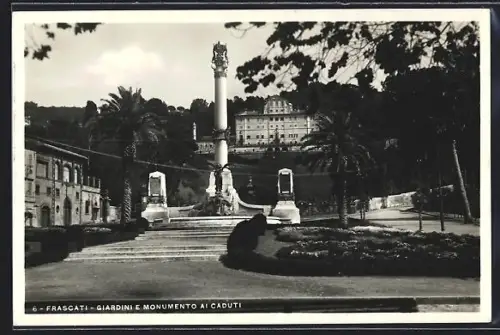 AK Frascati, Giardini e monumento ai Caduti