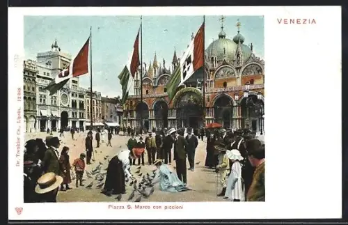 AK Venezia, Piazza S. Marco con piccioni