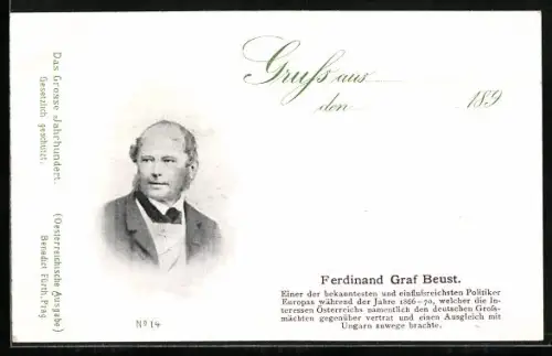 AK Ferdinand Graf Beust im Porträt