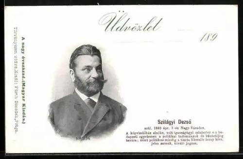 AK Mng. Politiker Szilagyi Dezsö