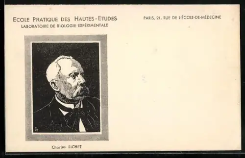 AK Charles Richet, Ecole Pratique des Hautes-Etudes Paris