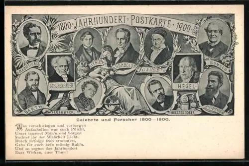 AK Gelehrte und Forscher 1800-1900, Hegel, Liebig, Röntgen