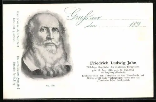 AK Turnvater Friedrich Ludwig Jahn im Porträt