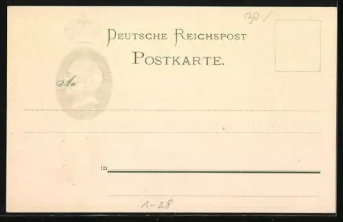 Präge-AK Bismarck im Profil, Karte zum Tode Bismarcks 1898