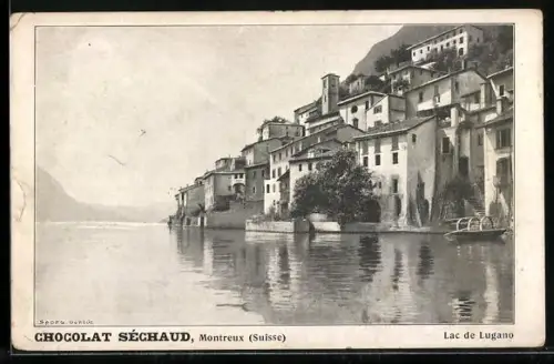 AK Montreux /Lac de Lugano, Chocolat Séchaud
