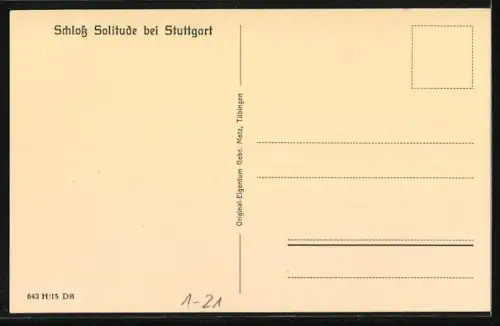 AK Stuttgart, Herzog Carl Eugen v. Württemberg & Franciska v. Hohenheim, Gemälde