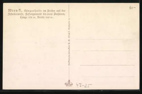 AK Wien II., Sängerhalle im Prater auf der Jesuitenwiese
