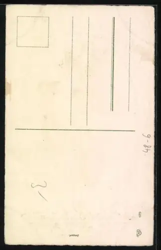 Künstler-AK Kleines Kind mit Rosen in der Hand am Telefon