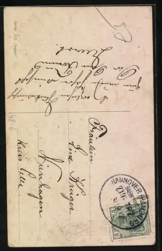 AK Mädchen am Telefon in Stube