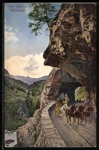 AK Postkutsche der Schweizer Gebirgspost