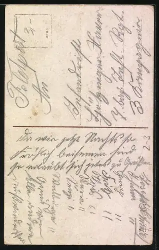 Künstler-AK Brieftauben sitzen mit einem Brief auf dem Briefkasten, Ich grüsse Dich aus weiter Ferne