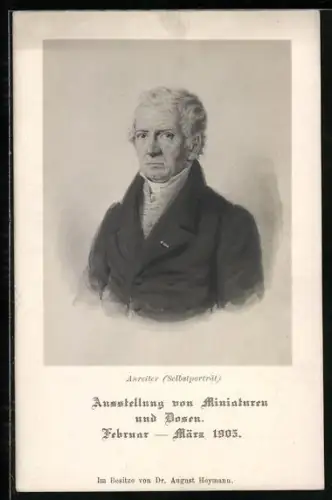 AK Maler Anreiter im Selbstporträt