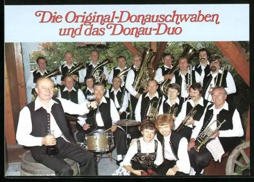 AK Musiker der Original-Donauschwaben und des Donau-Duos mit Instrumenten
