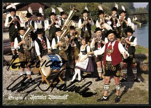 AK Musiker Adolf Stahuber der Original Isartaler Blasmusik, Autogramm