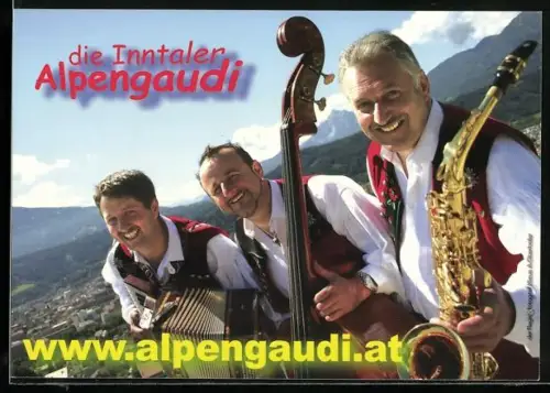 AK Musiker der Gruppe Inntaler Alpengaudi mit Instrumenten