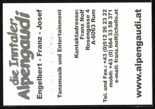 AK Musiker der Gruppe Inntaler Alpengaudi mit Instrumenten