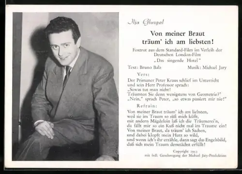 AK Musiker Ilja Glusgal im Anzug mit Krawatte