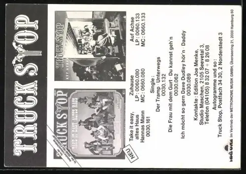 AK Musiker der Band Truck Stop mit Cowboyhüten, Autogramme