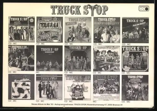 AK Musiker der Band Truck Stop mit Cowboyhüten, Autogramme