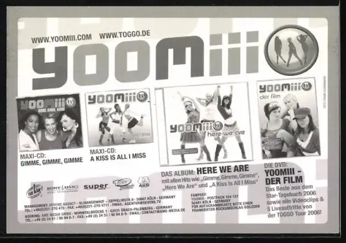 AK Musikerinnen der Band Yoomiii in modischer Kleidung, Autogramme