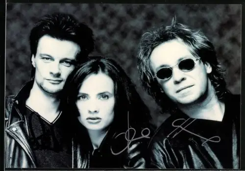 AK Musiker der Band Bell Book & Candle in Lederjacken, Autogramme