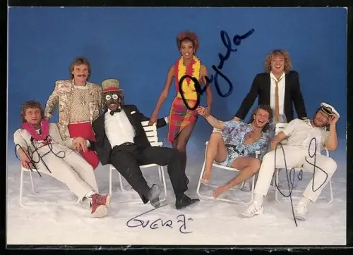 AK Musiker der Saragossa Band in verschiedenen Kostümen