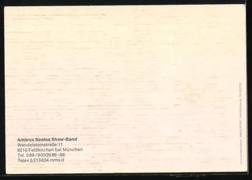 AK Musiker der Ambros Seelos Show Band mit Instrumenten