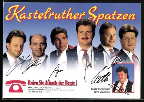 AK Musiker der Kastelruther Spatzen in roten Westen, Autogramme
