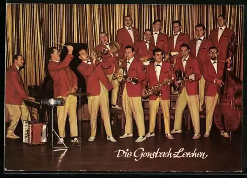 AK Musiker der Band Die Gonsbach-Lerchen mit Instrumenten