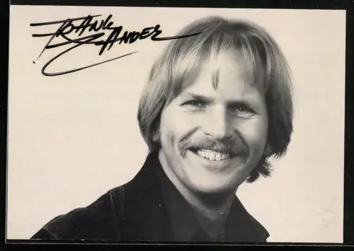 AK Musiker Frank Zander mit Schnurrbart, Autogramm