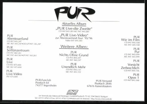 AK Musiker der Band Pur am Strand, Autogramme