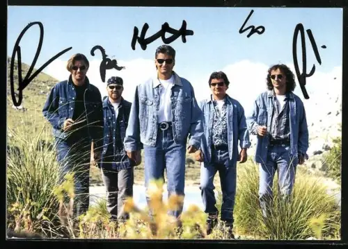 AK Musiker der Band Pur in Jeansjacken, Autogramme