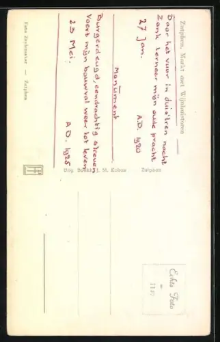 AK Zutphen, Markt met Wijnhuistoren