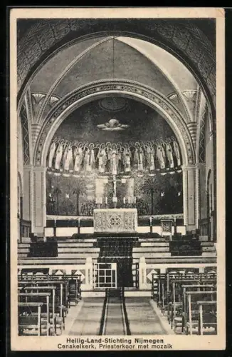 AK Berg en Dal, Heilig-Land-Stichting, Cenakelkerk, Priesterkoor met mozaik