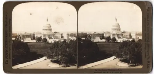 Stereo-Fotografie H. C. White Co., Bennington /VT, Ansicht Washington D.C., The Capitol