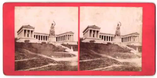 Stereo-Fotografie unbekannter Fotograf, Ansicht München, Bavaria mit Ruhmeshalle