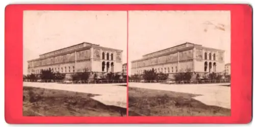Stereo-Fotografie unbekannter Fotograf, Ansicht München, Die neue Pinakothek
