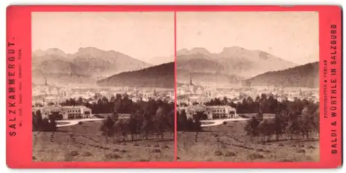 Stereo-Fotografie Baldi & Würthle, Salzburg, Ansicht Ischl, Blick vom kaiserlichen Park