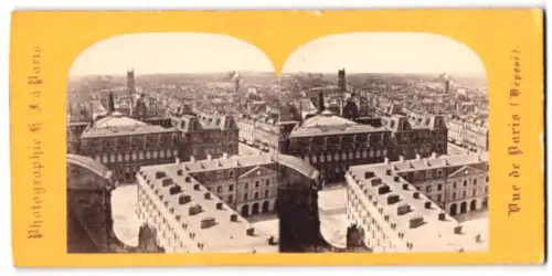 Stereo-Fotografie H. J., Paris, Ansicht Paris, Hôtel de Ville et Tour St. Jacques