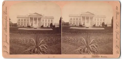 Stereo-Fotografie J. F. Jarvis, Washington D.C., Ansicht Washington D.C., The White House, The President`s Mansion