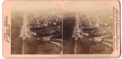 Stereo-Fotografie J. F. Jarvis, Washington D.C., Ansicht Washington D.C., Pennsylvania Avenue, from Dome of the Capitol