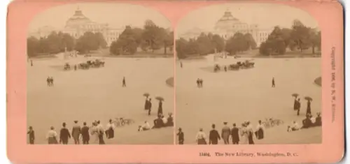 Stereo-Fotografie B. W. Kilburn, Littleton /NH, Ansicht Washington D.C., The New Library
